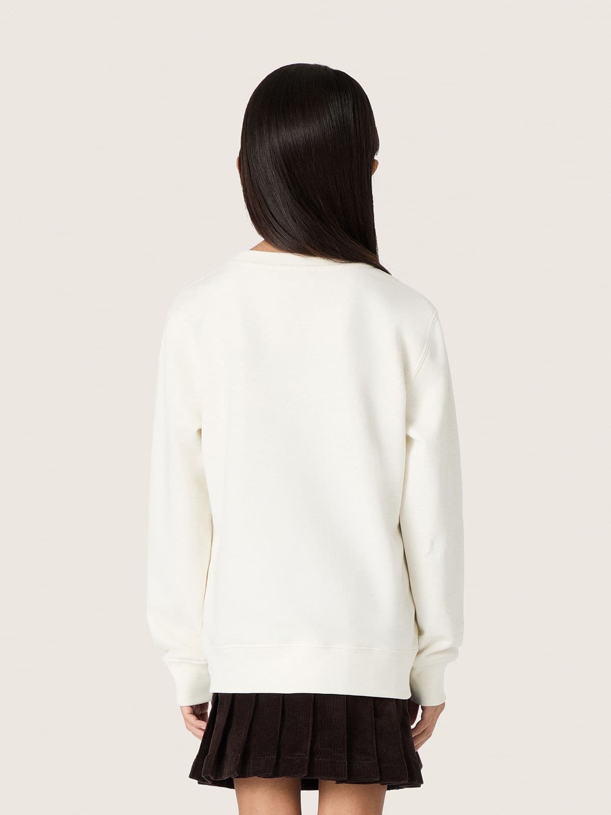 Golden Goose - Girls&rsquo; crew-neck cotton sweatshirt with logo and studs in 