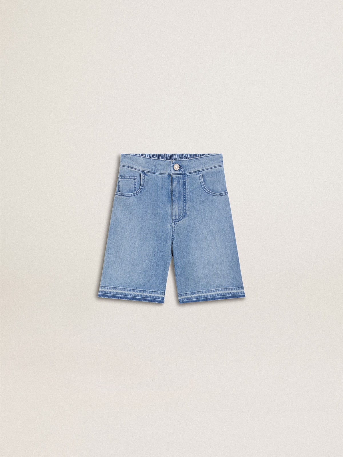 Golden Goose - Short en denim pour enfant avec broderie à l’arrière in 