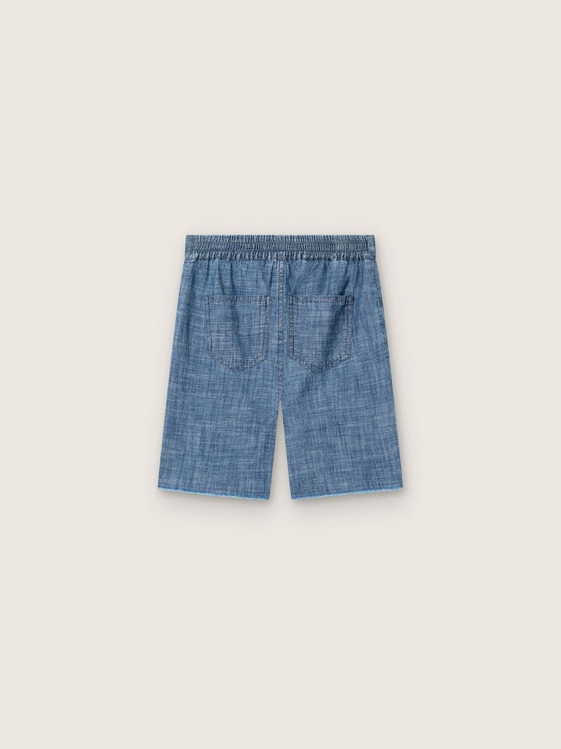 Golden Goose - Azurblaue Unisex-Shorts Journey aus Baumwollchambray mit Sticklogo in 