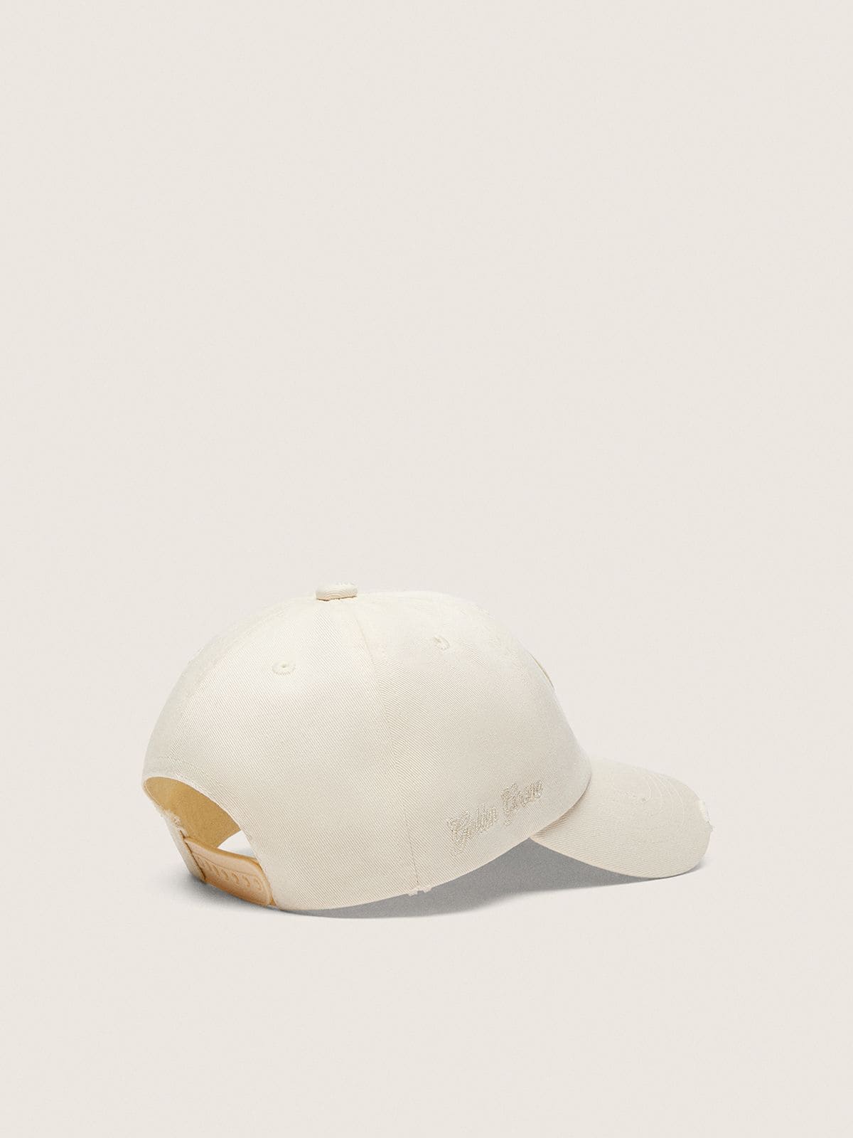 Golden Goose - Journey baseball cap in white cotton twill with patch and Golden Goose embroidery in 