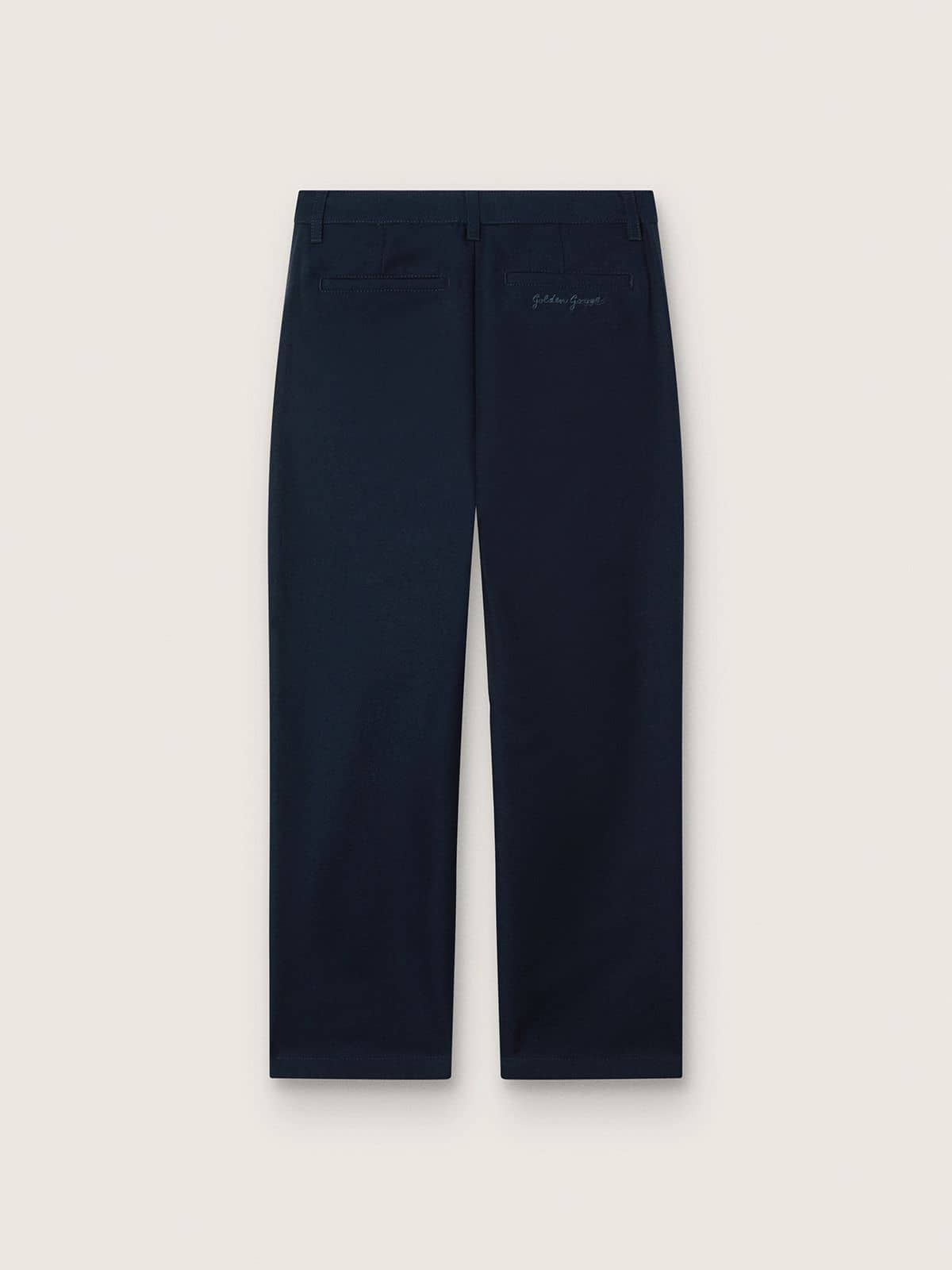 Golden Goose - Blaue Unisex-Chinohose Journey aus Baumwollcanvas mit Sticklogo in 