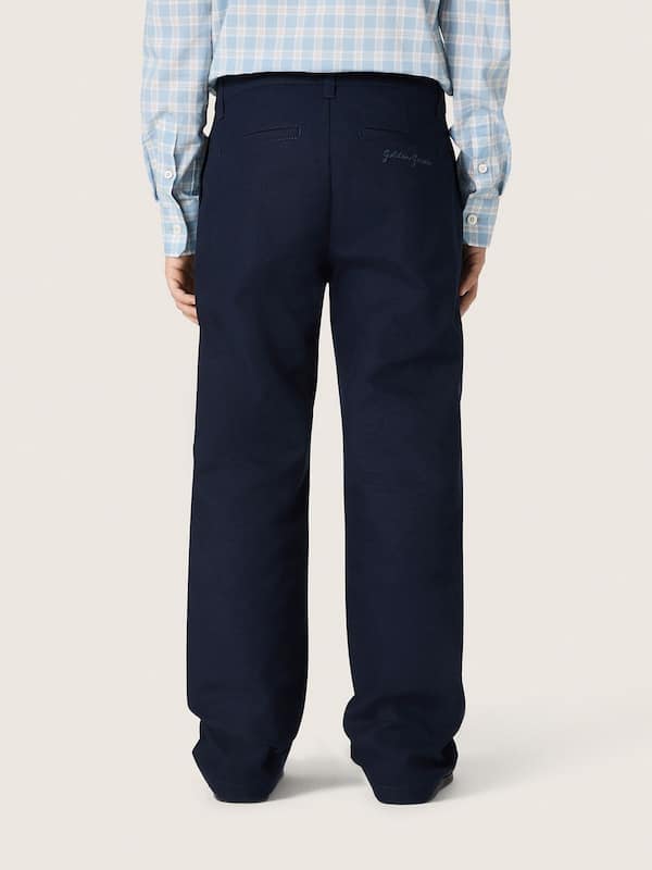 Golden Goose - Blaue Unisex-Chinohose Journey aus Baumwollcanvas mit Sticklogo in 