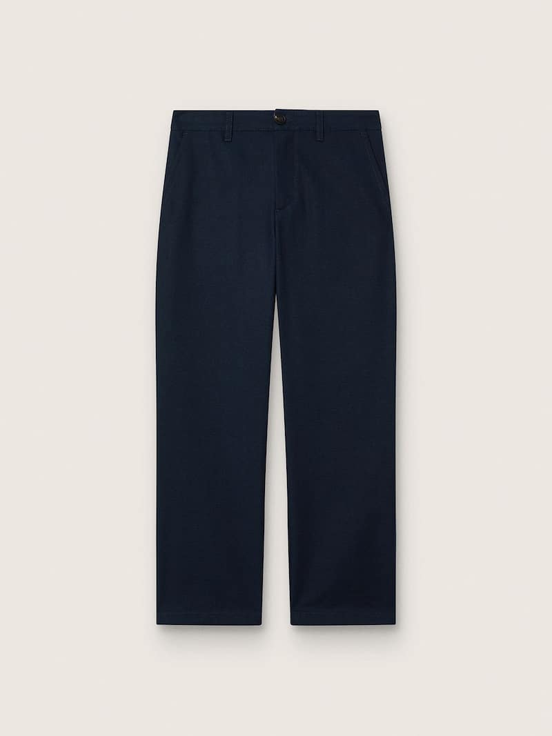 Cal&ccedil;a chino Unissex Journey de lona de algod&atilde;o azul com logo bordado