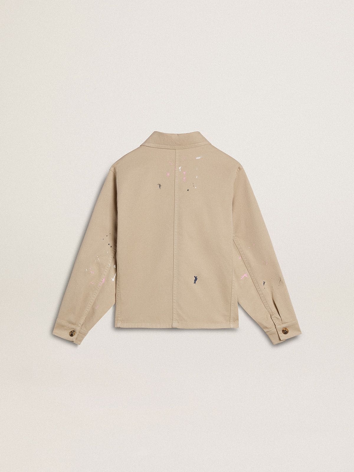 Golden Goose - Kids’ beige jacket with multicolor splashes in 
