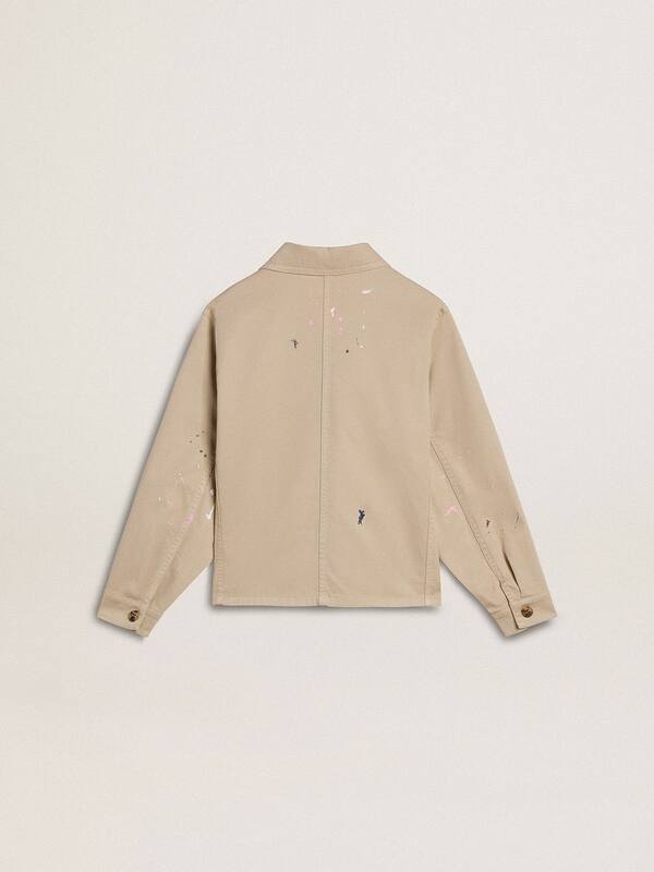 Golden Goose - Kids’ beige jacket with multicolor splashes in 