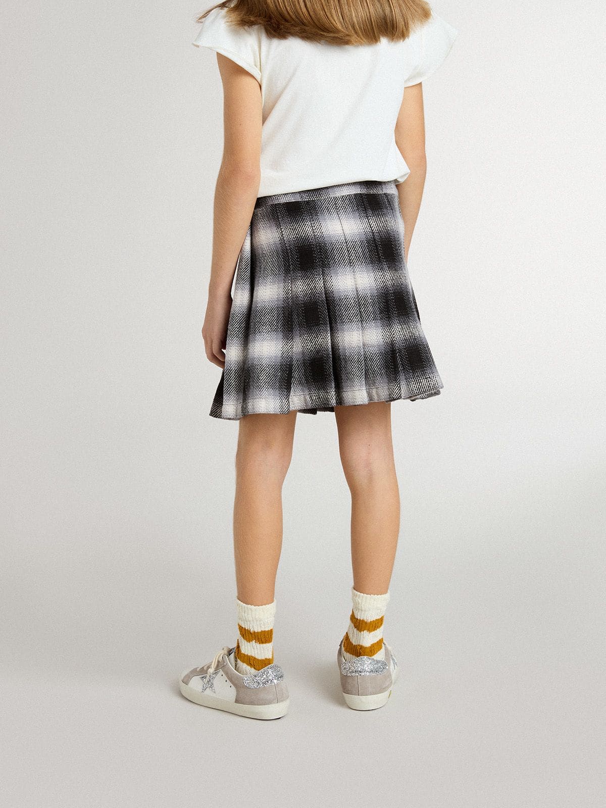 Golden Goose - Girls' cotton pleated skirt in 
