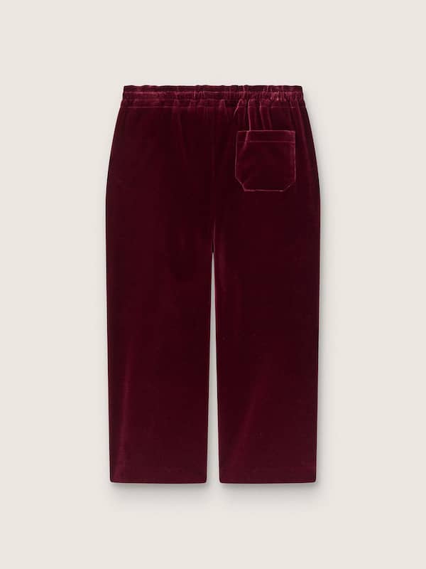 Golden Goose - Girls’ burgundy velvet-effect pants with rear pocket in 
