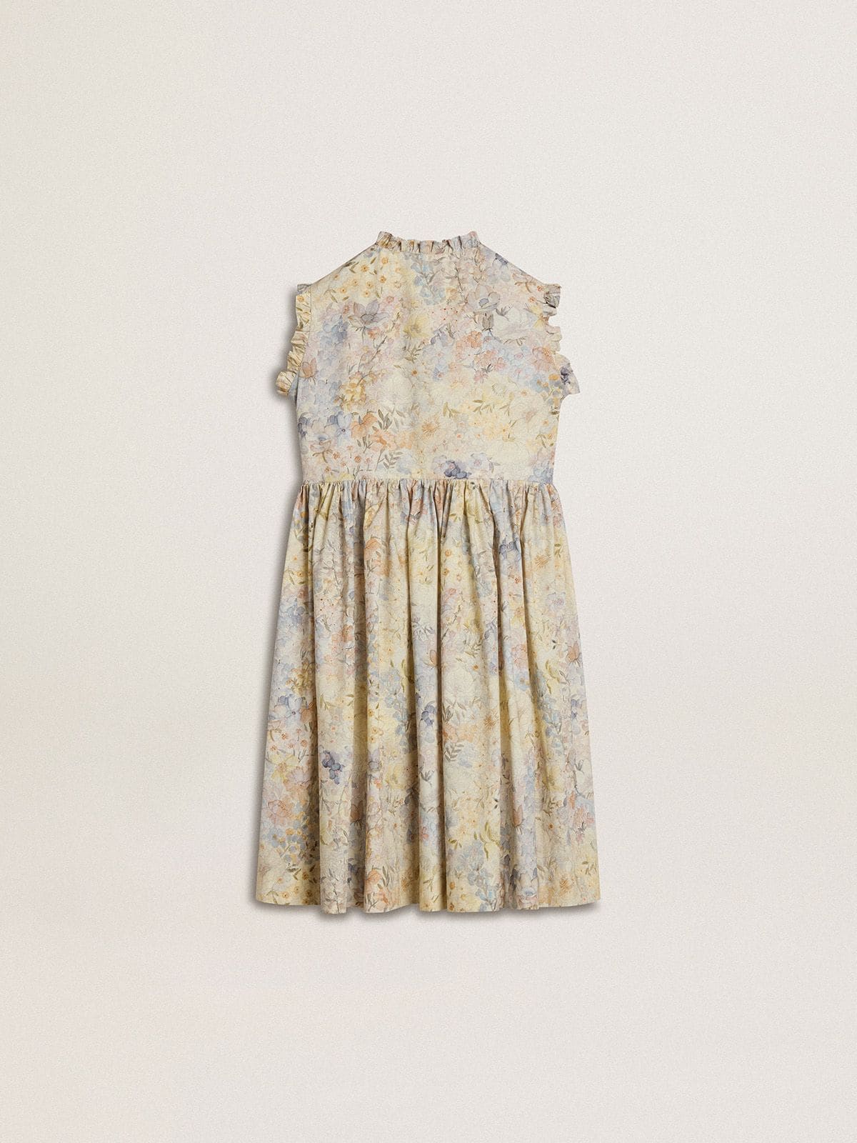 Golden Goose - Mädchen-Midikleid aus Baumwolle mit mehrfarbigem Blumenprint  in 
