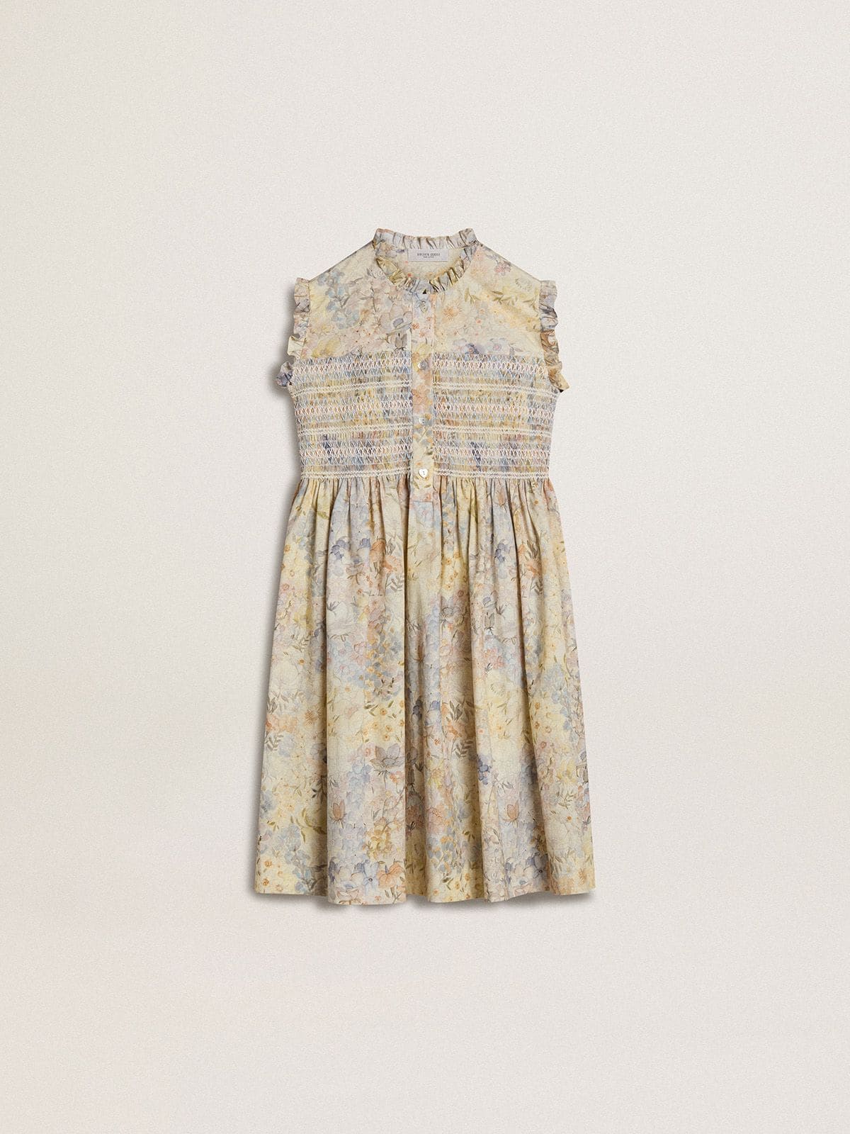 Golden Goose - Mädchen-Midikleid aus Baumwolle mit mehrfarbigem Blumenprint  in 