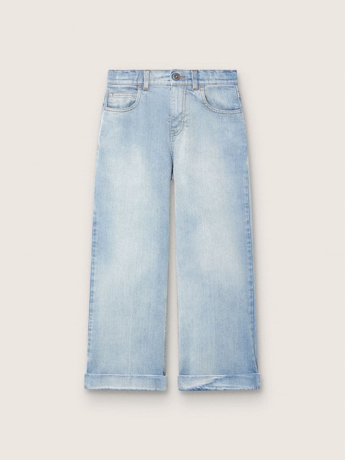 Golden Goose - Vaqueros bootcut de ni&ntilde;a Golden en denim celeste con logotipo bordado in 