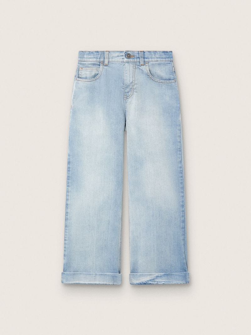 Jeans bootcut Infantil Feminino Golden azul-claro com logo bordado