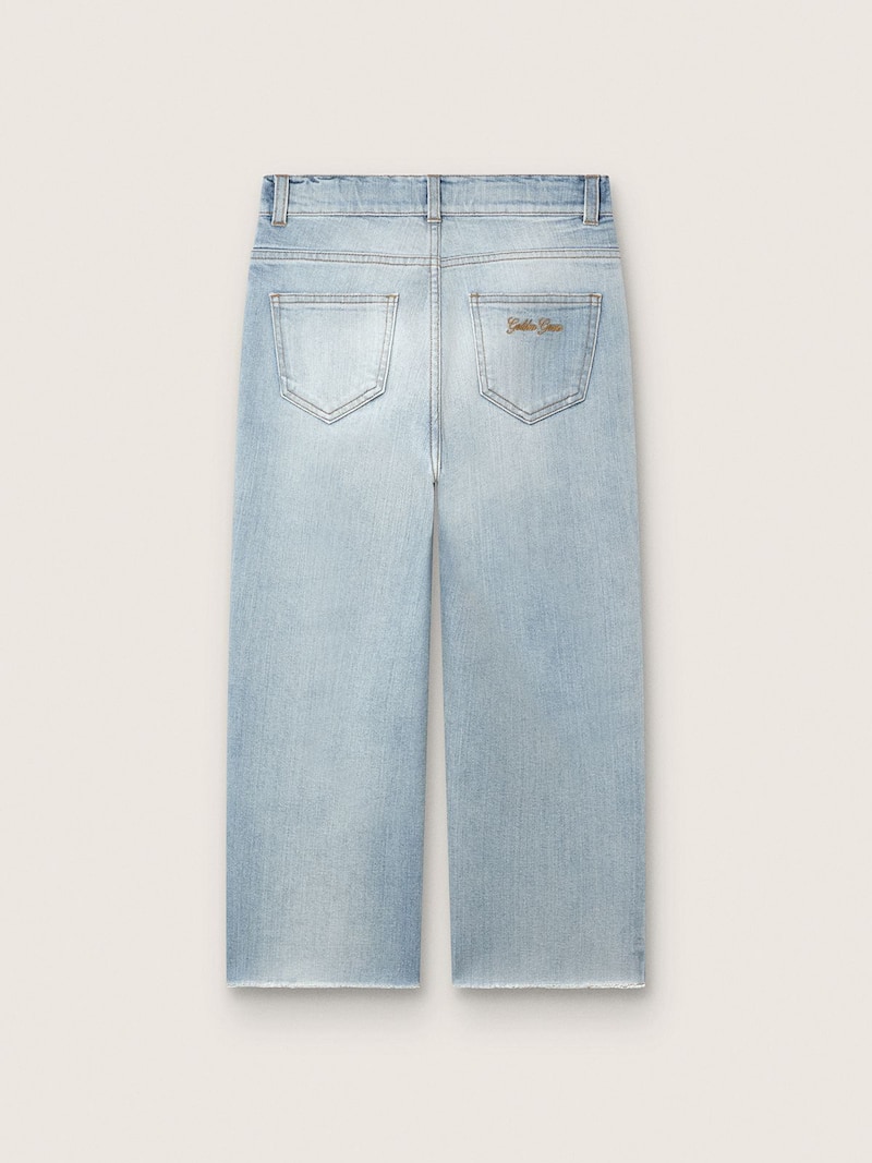 Golden Goose - Jeans da Bambino Golden in denim azzurro con logo ricamato in 