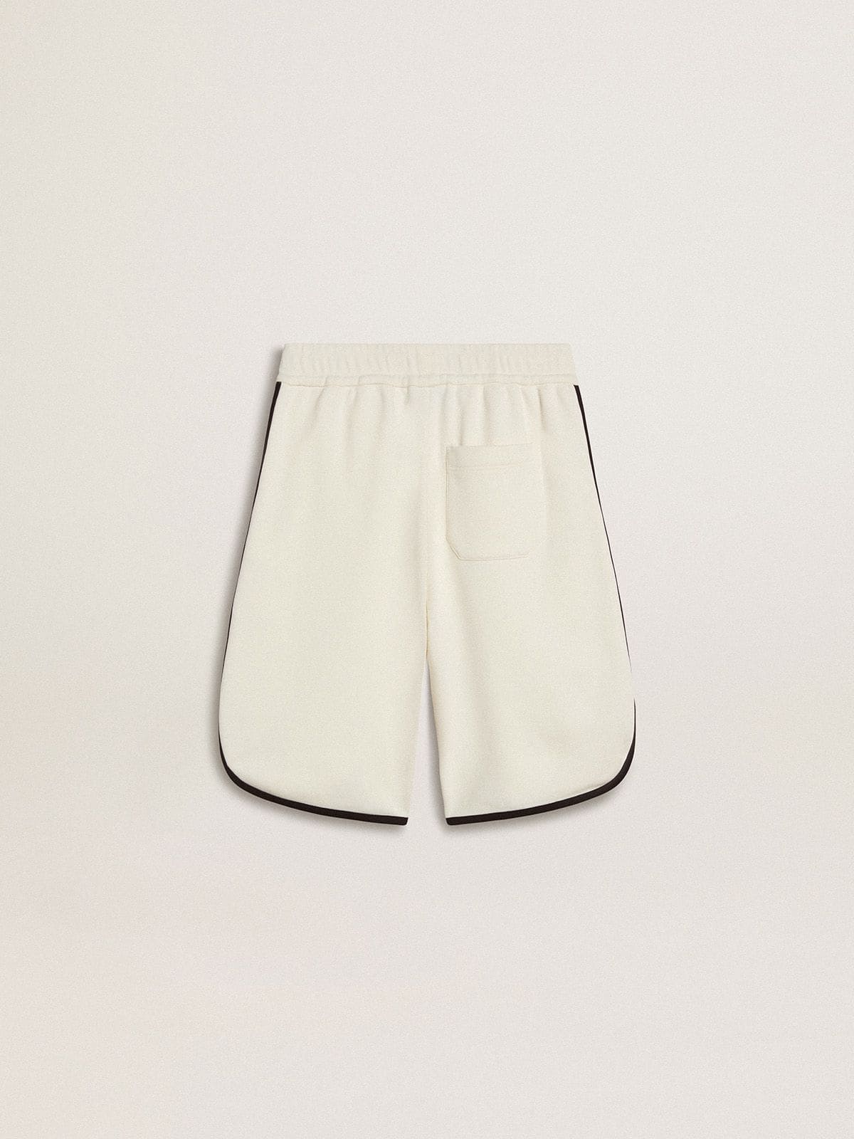 Golden Goose - Kurze weiße Kinderhose mit gesticktem Logo in 