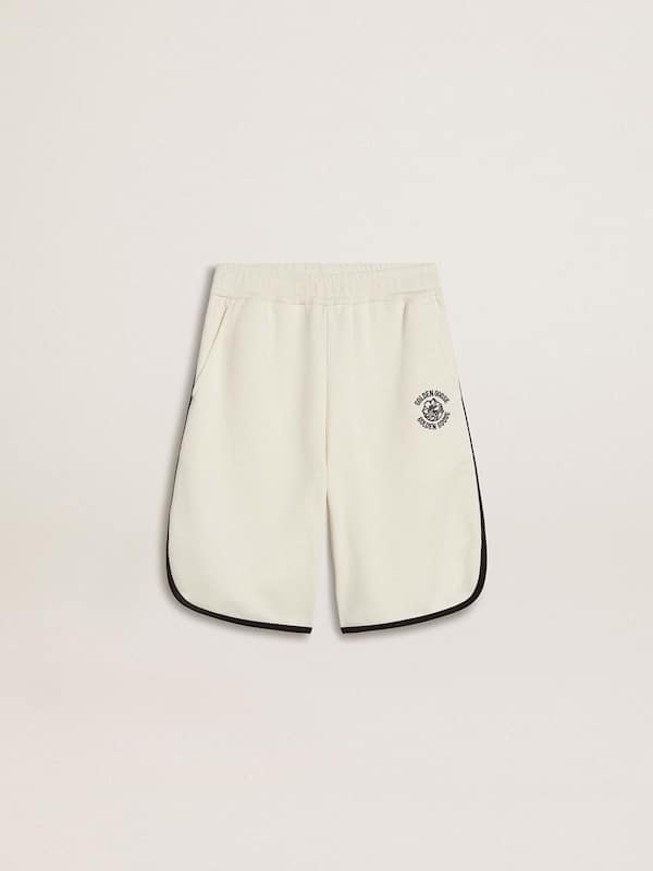 Golden Goose - Boy's white shorts with embroidered logo in 