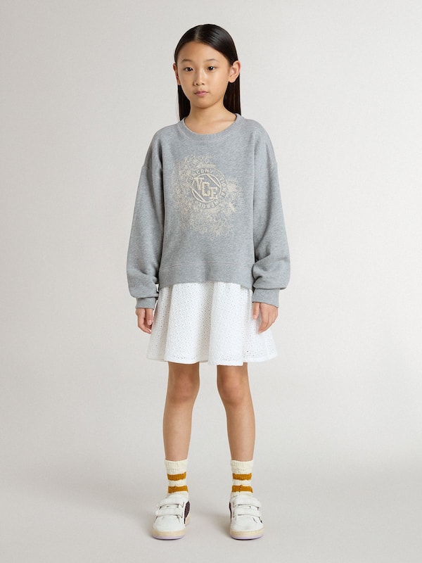 Golden Goose - Girls’ gray and white mini dress in 