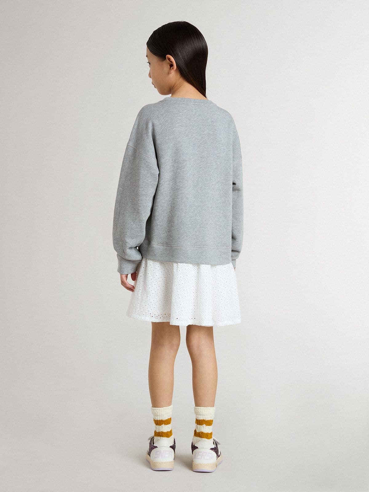 Golden Goose - Grau-weißes Mädchen-Minikleid in 