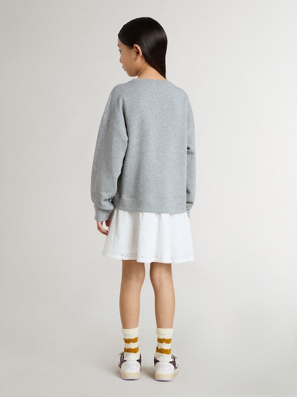 Golden Goose - Girls’ gray and white mini dress in 