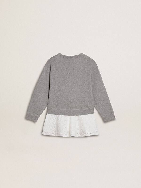 Golden Goose - Girls’ gray and white mini dress in 