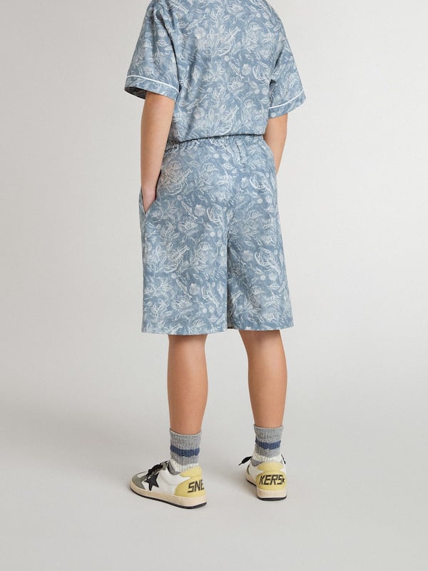 Golden Goose - Boys’ blue shorts with white print  in 