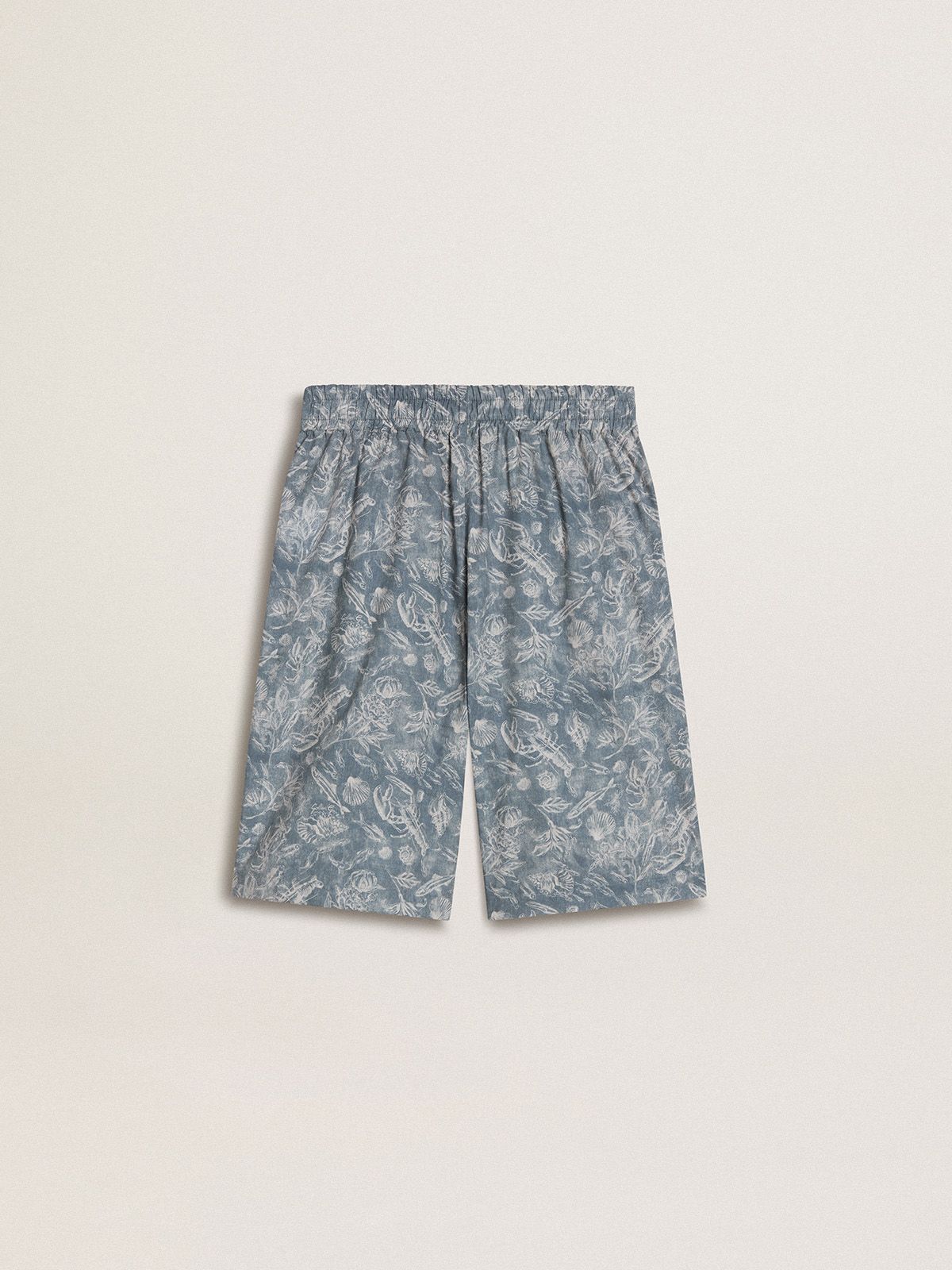 Golden Goose - Boys’ blue shorts with white print in