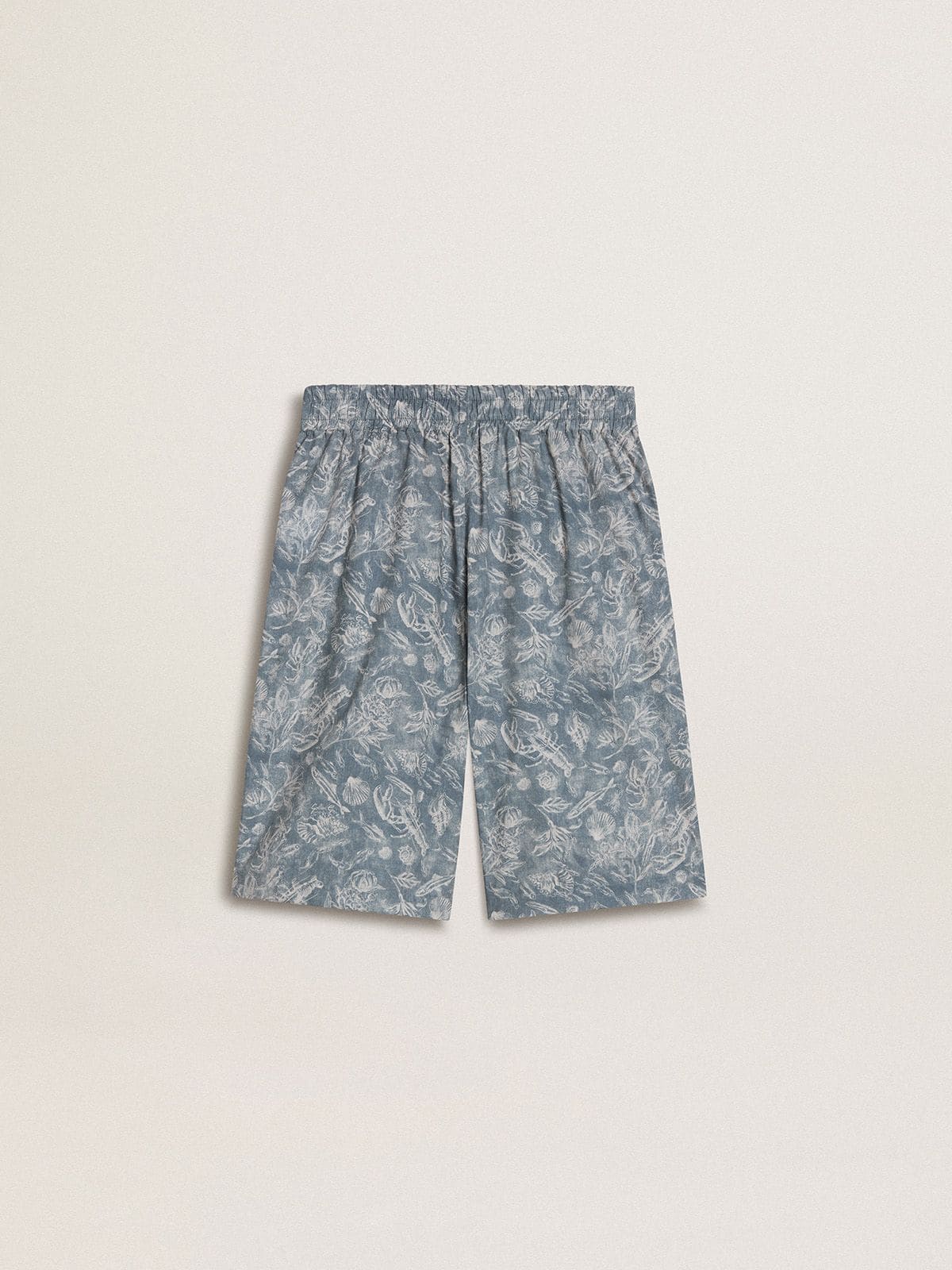 Golden Goose - Shorts de niño azules con estampado blanco in 