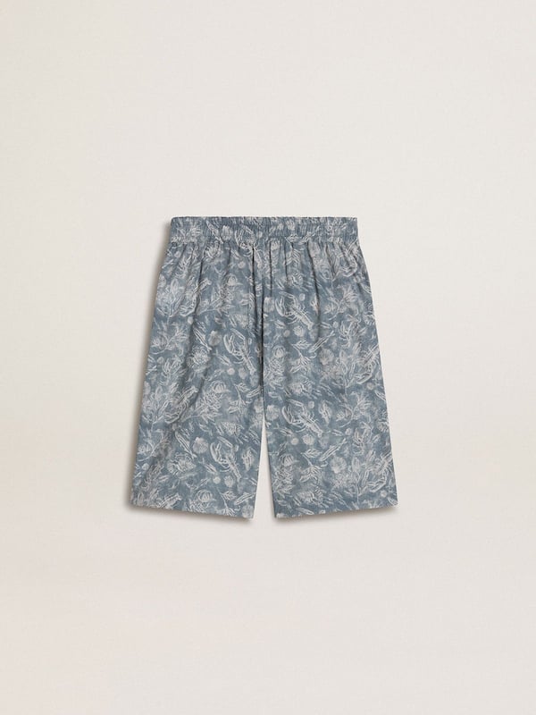 Golden Goose - Boys’ blue shorts with white print  in 