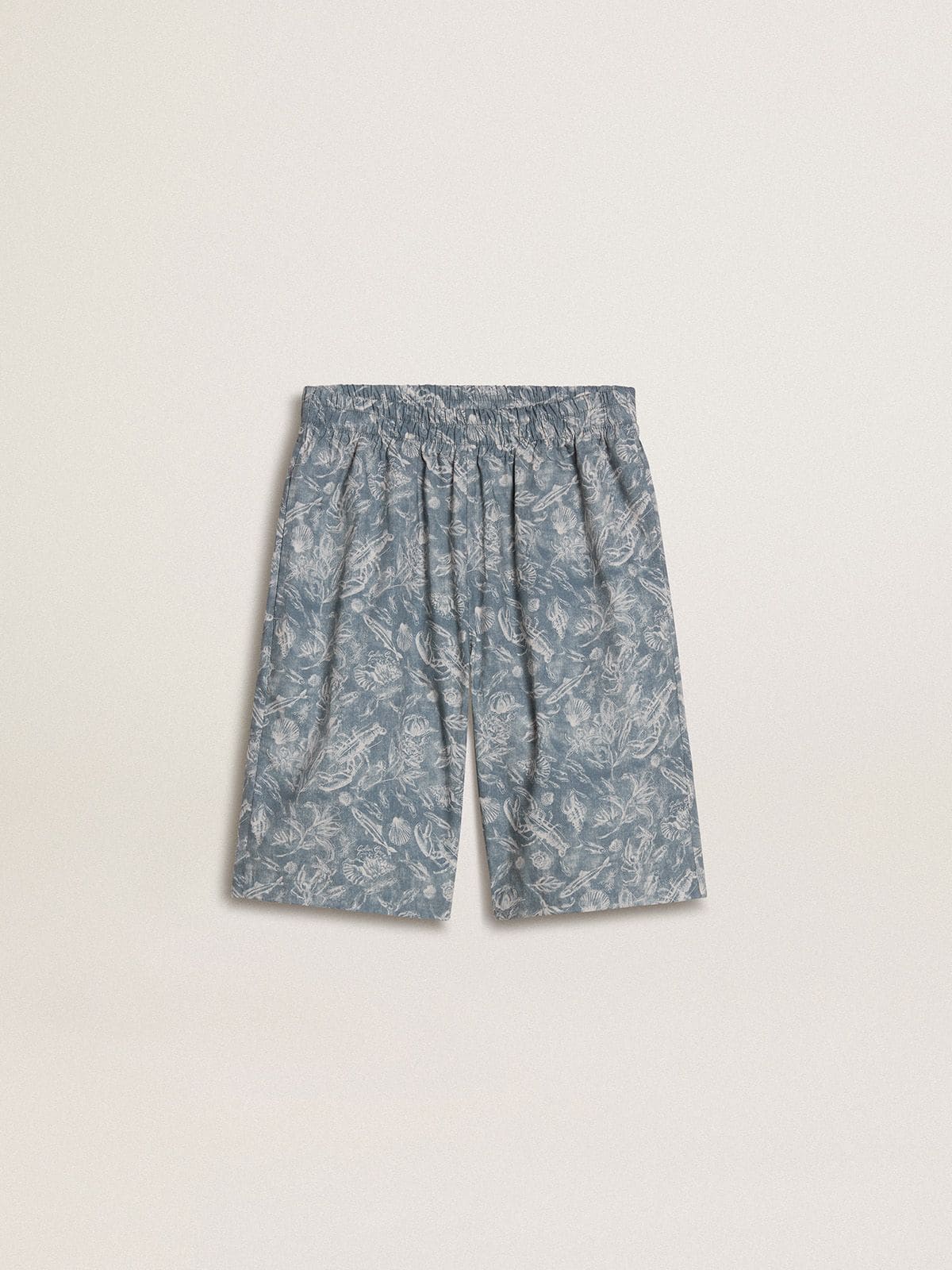 Golden Goose - Shorts de niño azules con estampado blanco in 