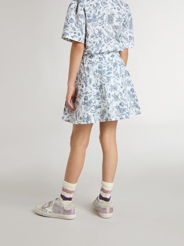 Golden Goose - Girls’ white skirt with blue print in 