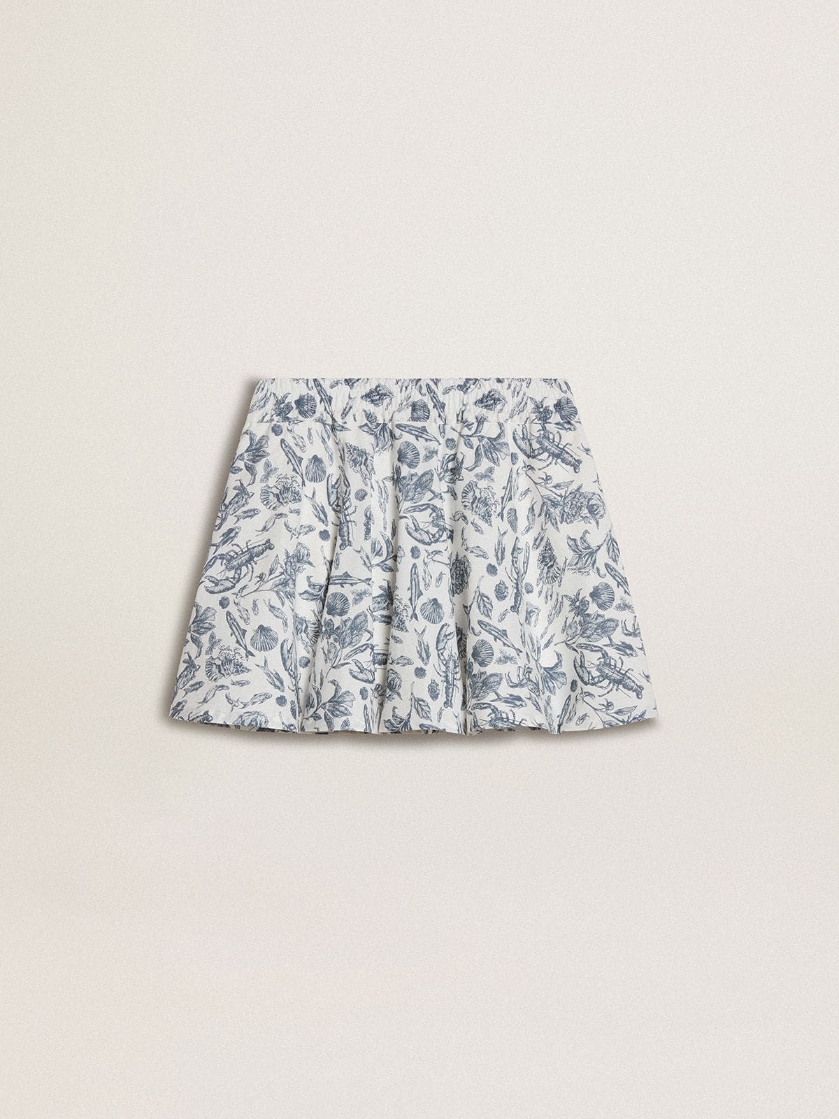 Golden Goose - Gonna da bambina bianca con stampa blu in 