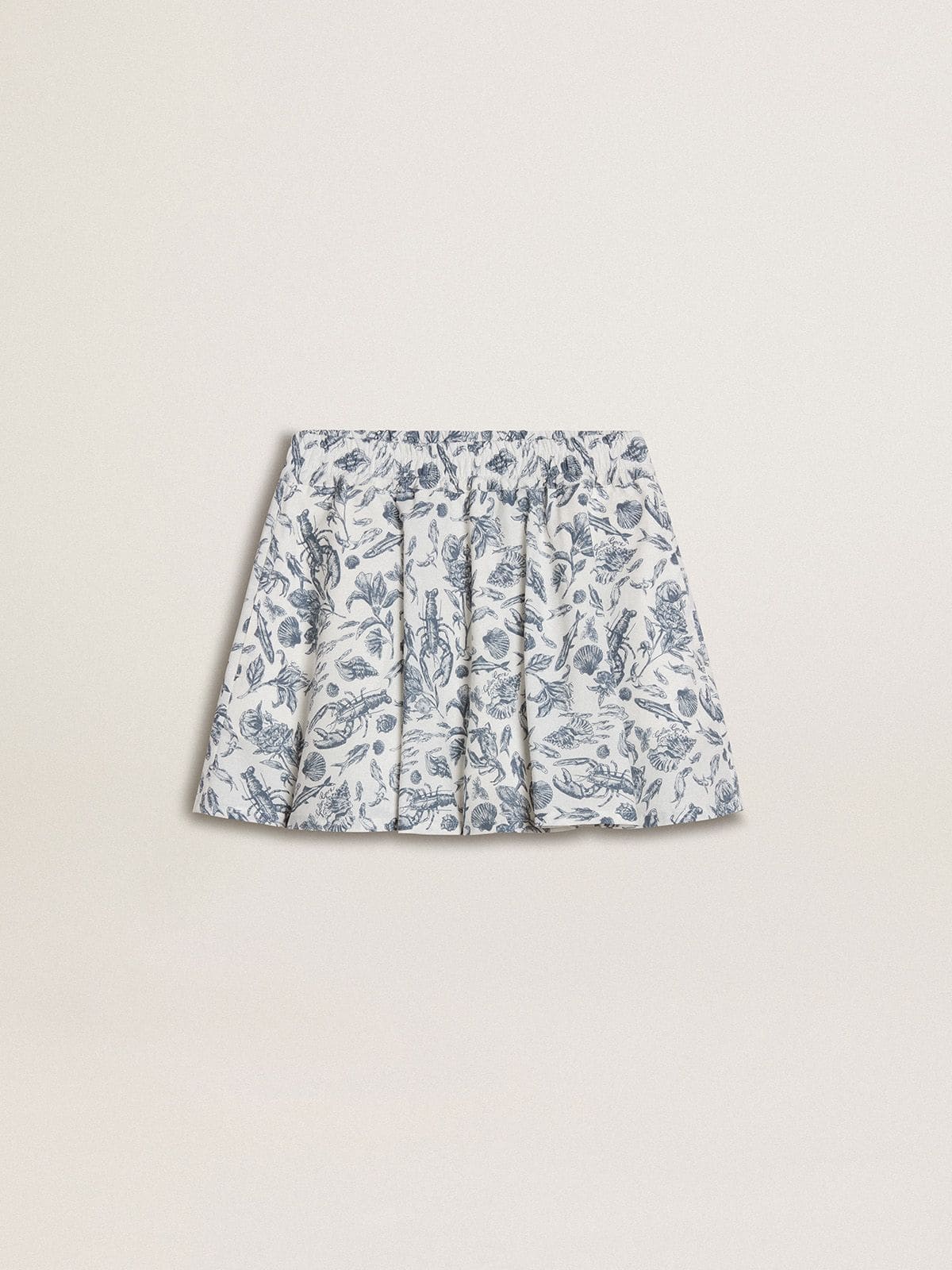Golden Goose - Gonna da bambina bianca con stampa blu in 