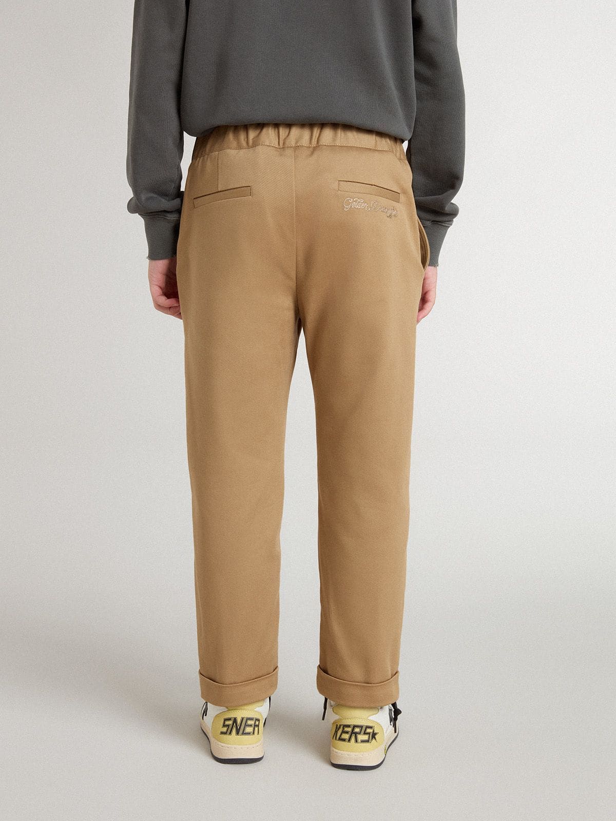 Golden Goose - Pantalon chino pour enfant en coton couleur tabac in 