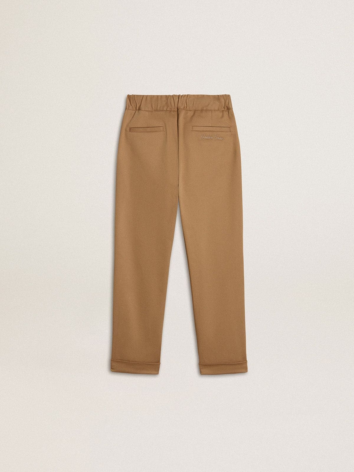 Golden Goose - Pantalon chino pour enfant en coton couleur tabac in 