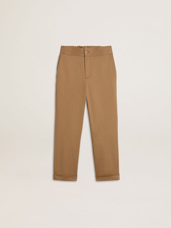Golden Goose - Kids’ chinos in tobacco-colored cotton in 