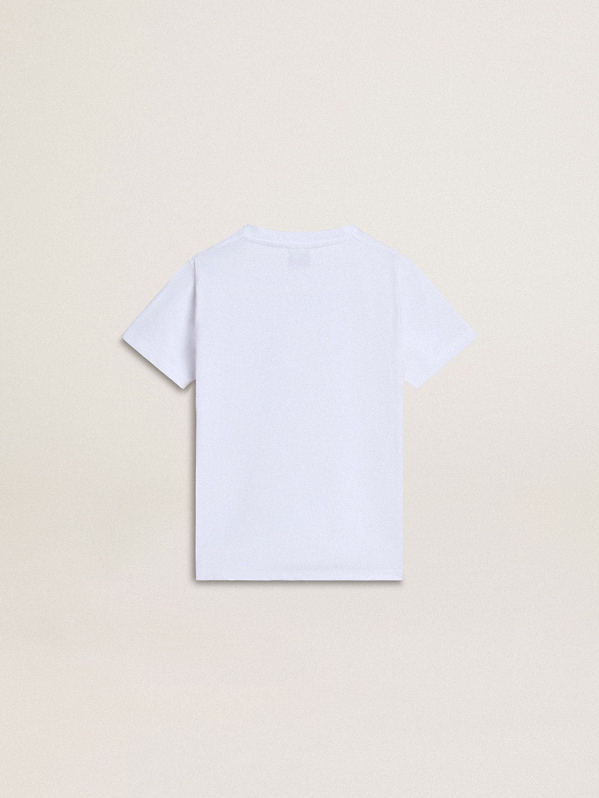 Golden Goose - T-shirt pour enfant en coton blanc avec imprimé argenté  in 