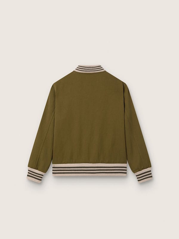 Golden Goose - Journey unisex bomber jacket in military-green nylon twill with embroidered patch in 