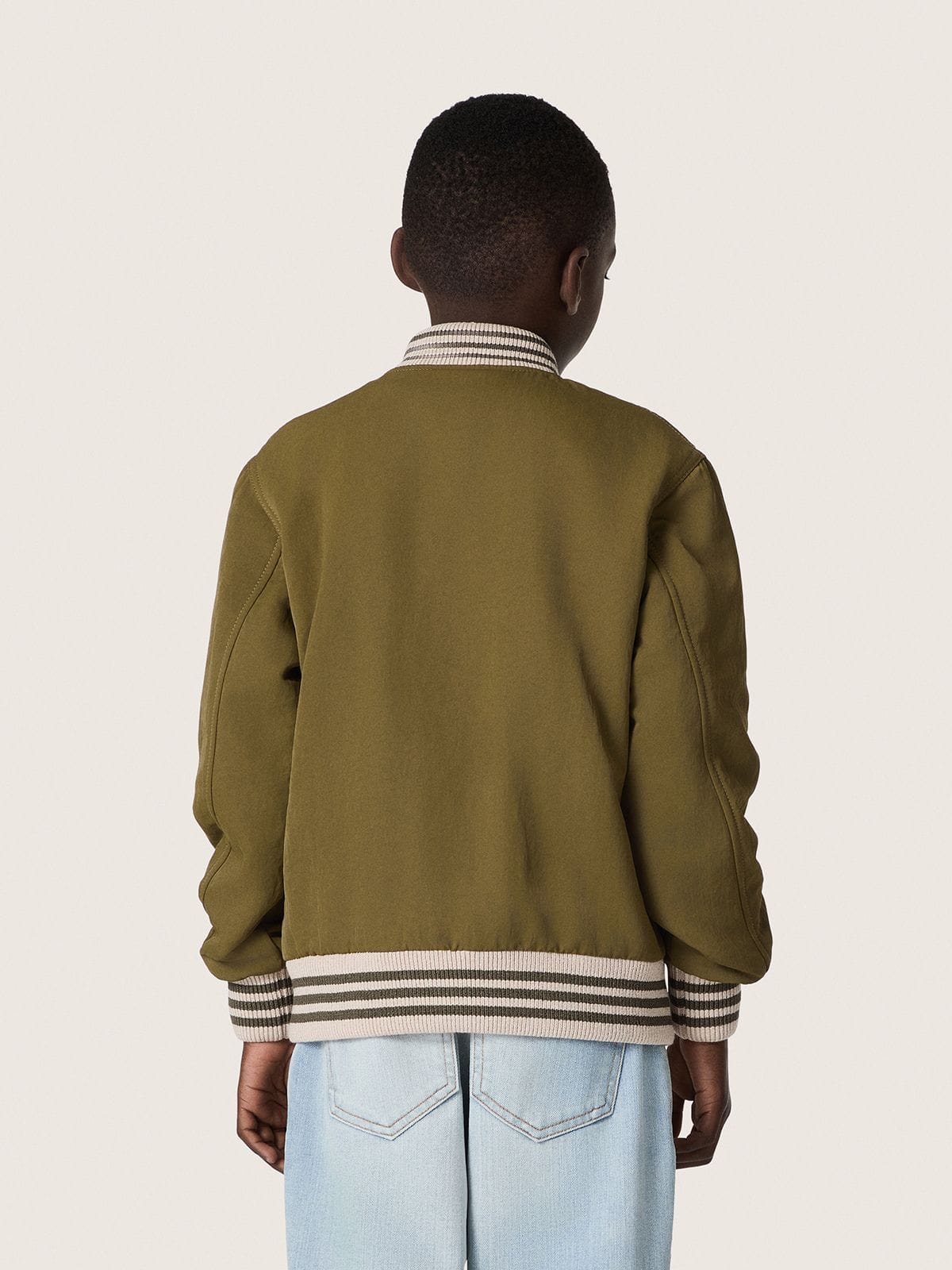 Golden Goose - Journey unisex bomber jacket in military-green nylon twill with embroidered patch in 