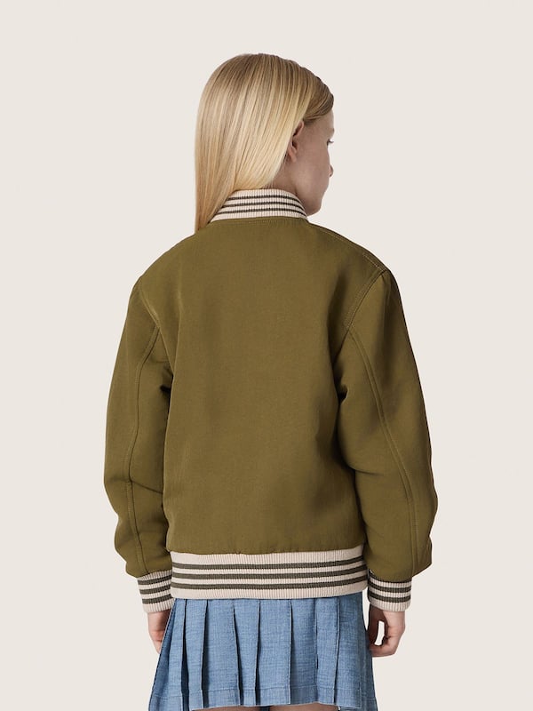 Golden Goose - Journey unisex bomber jacket in military-green nylon twill with embroidered patch in 