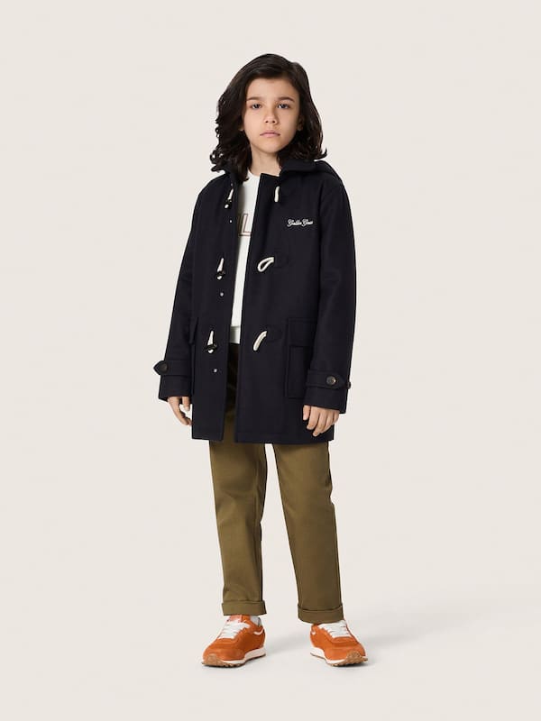 Golden Goose - Boys’ dark blue hooded duffle coat in 