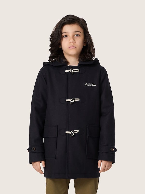 Golden Goose - Boys’ dark blue hooded duffle coat in 