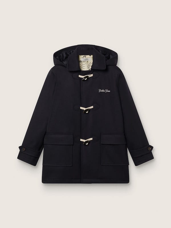 Golden Goose - Boys’ dark blue hooded duffle coat in 
