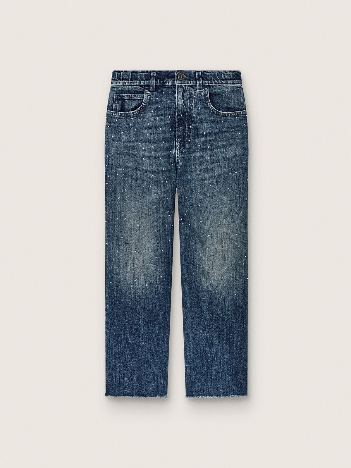 Golden Goose - Vaqueros bootcut de ni&ntilde;a Journey en denim azul con strass degradado in 