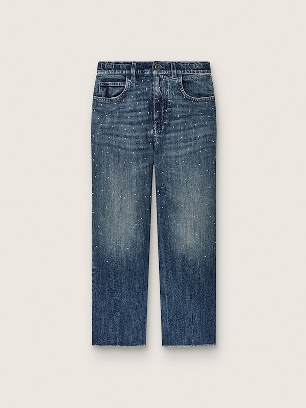 Golden Goose - Jeans bootcut da Bambina Journey in denim blu con strass degrad&eacute; in 