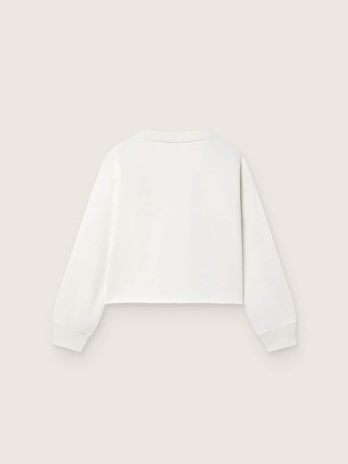 Felpa da Bambina Journey in cotone bianco con cristalli applicati e logo