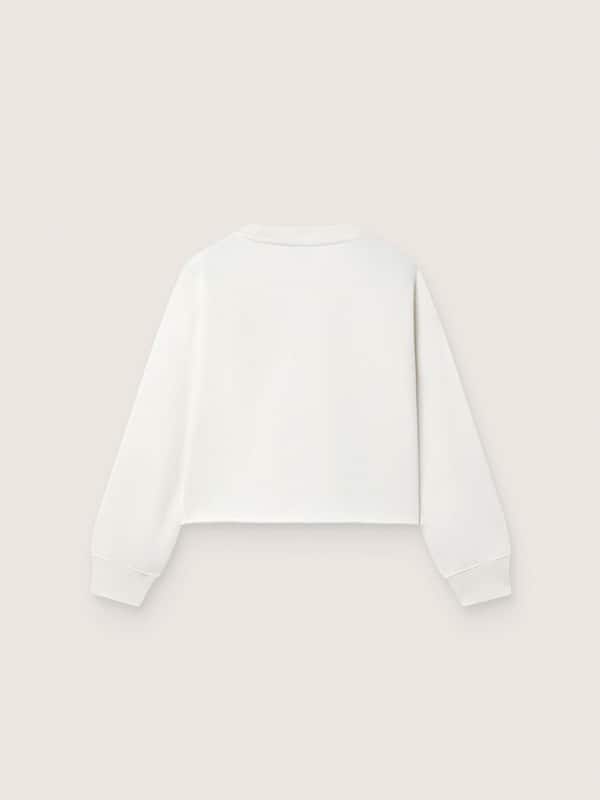 Wei&szlig;es M&auml;dchensweatshirt Journey aus Baumwolle mit applizierten Kristallen und Logo