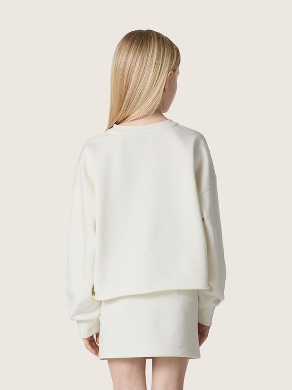 Golden Goose - Felpa da Bambina Journey in cotone bianco con cristalli applicati e logo in 