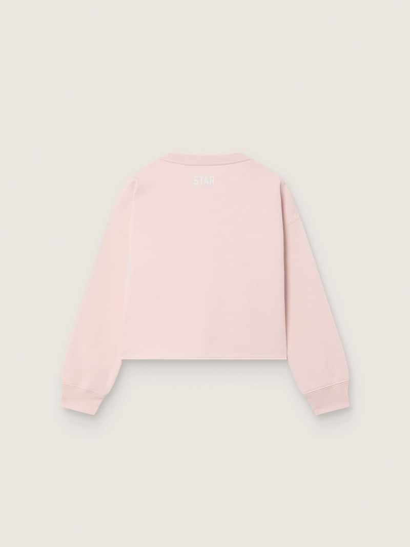 Golden Goose - Sudadera cropped de ni&ntilde;a Star en algod&oacute;n rosa con parche y logotipo in 