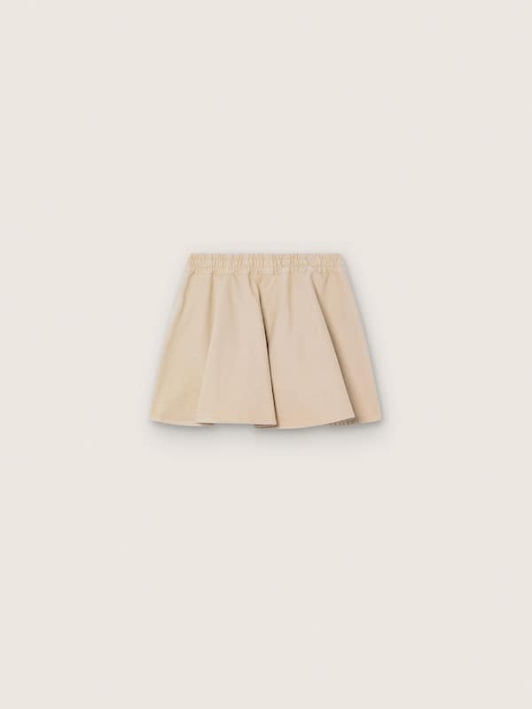 Minigonna da Bambina Journey in gabardine di cotone beige con stampa