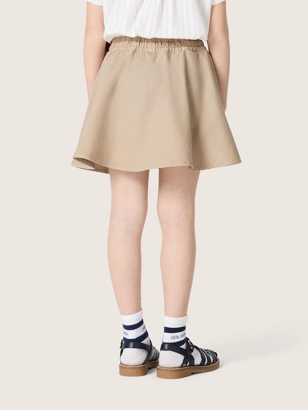 Golden Goose - Beiger M&auml;dchen-Minirock Journey aus Baumwollgabardine mit Print in 