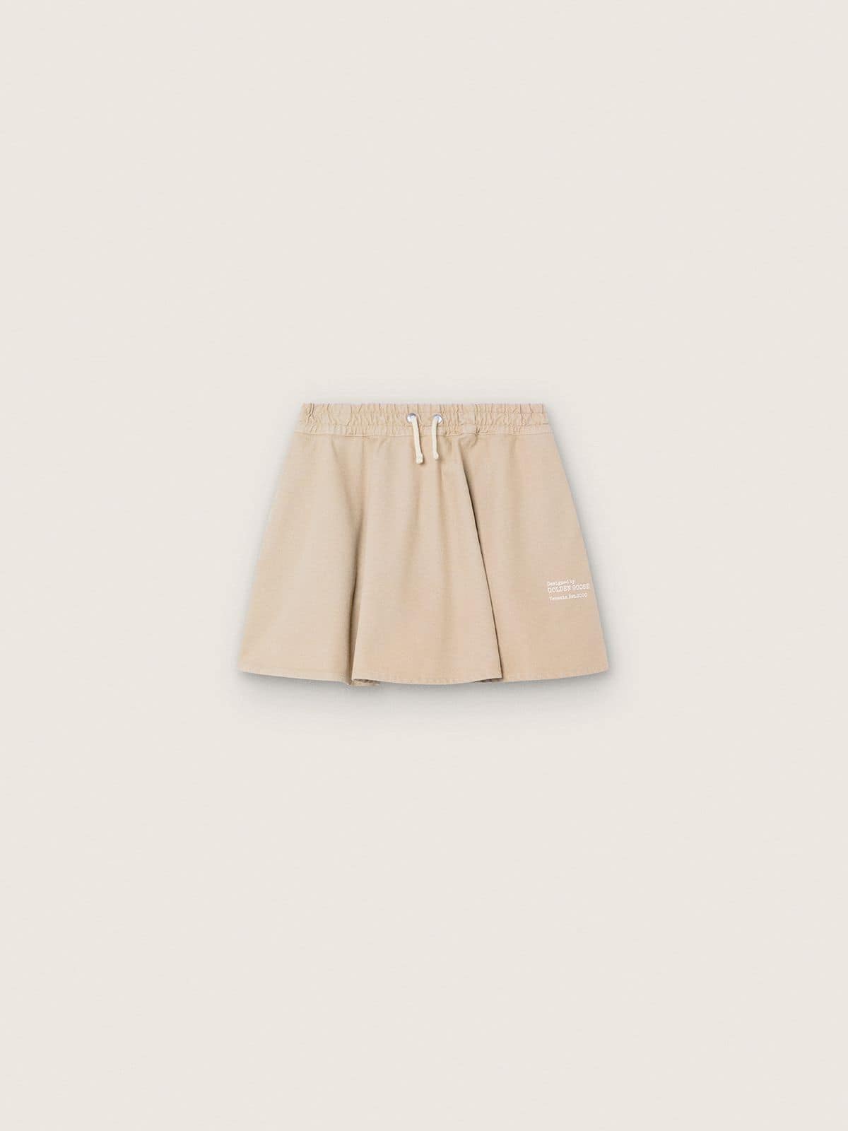 Golden Goose - Beiger M&auml;dchen-Minirock Journey aus Baumwollgabardine mit Print in 