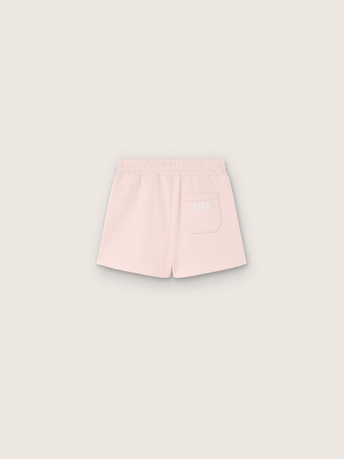 Star girls’ shorts in pink cotton with patch and logo